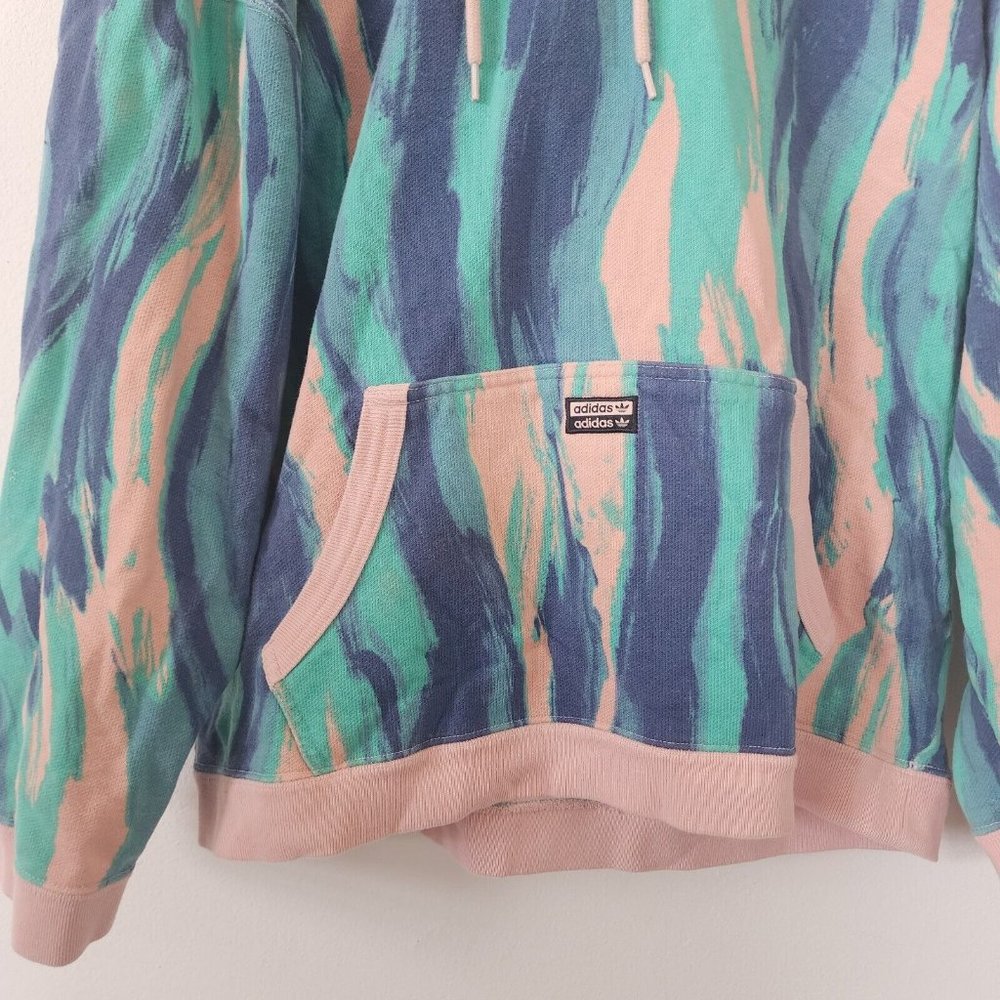 adidas Originals Men's R.Y.V. Hoodie Pullover In Vapor Pink Multi Medium AOP - Picture 3 of 5